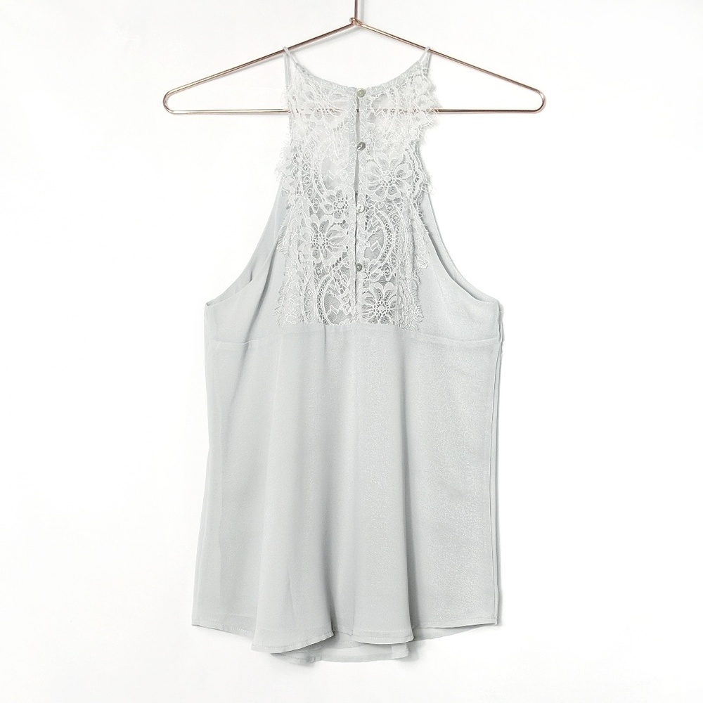 Naked Zebra • Eyelash Lace Keyhole Tank